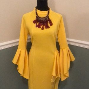 Brighten Up the Place Bell-Sleeved Dress